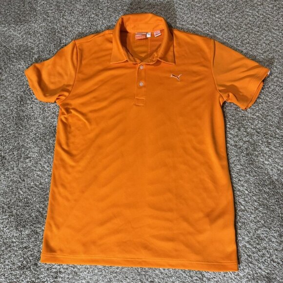 Puma Polo Shirt Mens Medium Orange Performance Golf coolCELL Athletic - Picture 1 of 11